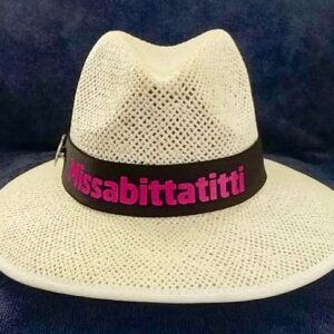 White Straw Hat with Band